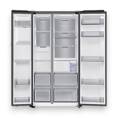 SAMSUNG RS80F65KDFEF RS80F Side-by-Side (635 l, D, 1784 mm hoch, Premium Black Steel)